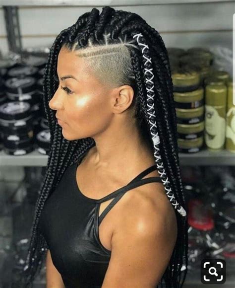 hairstyles with shaved sides and braids|boho braids with shaved sides.